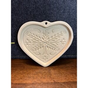 PAMPERED CHEF ANNIVERSARY HEART STONEWARE SHORTBREAD COOKIE MOLD 2000 NIB VTG‎